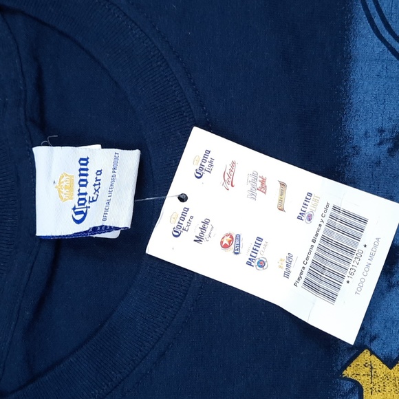 Corona beer cerveza navy short sleeve tee t-shirt, size small, NWT - Picture 5 of 6